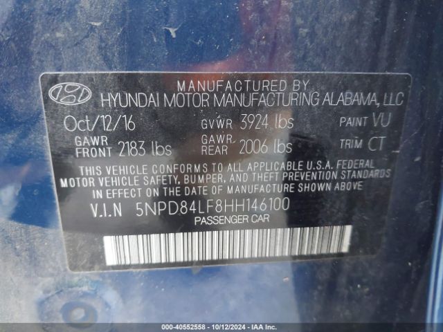 Photo 8 VIN: 5NPD84LF8HH146100 - HYUNDAI ELANTRA 