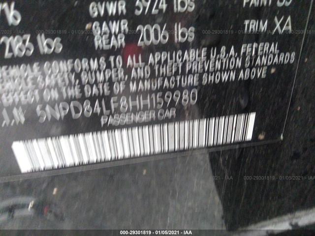 Photo 8 VIN: 5NPD84LF8HH159980 - HYUNDAI ELANTRA 