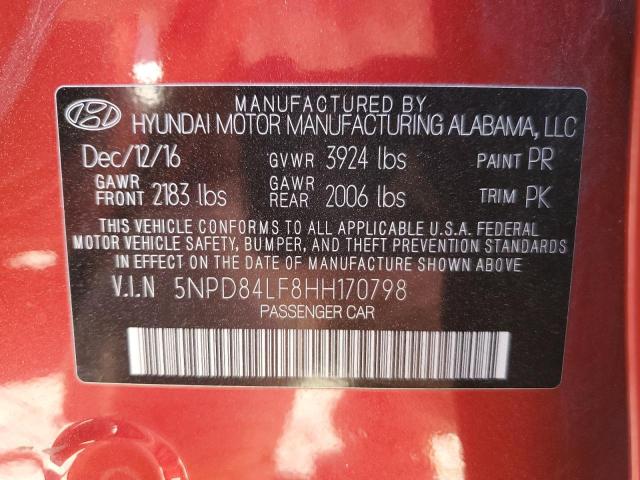 Photo 11 VIN: 5NPD84LF8HH170798 - HYUNDAI ELANTRA 