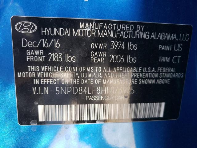 Photo 9 VIN: 5NPD84LF8HH173975 - HYUNDAI ELANTRA SE 