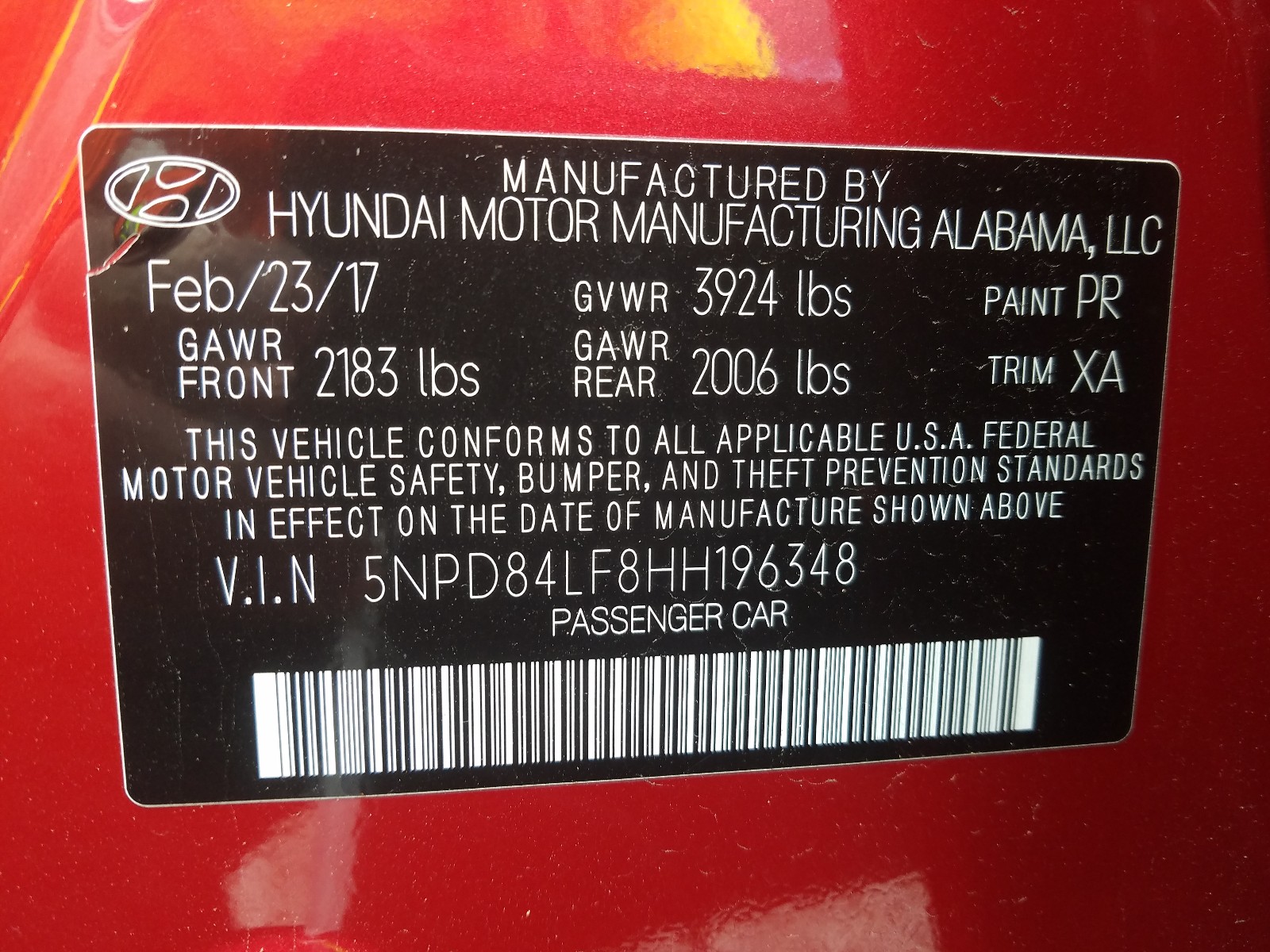 Photo 9 VIN: 5NPD84LF8HH196348 - HYUNDAI ELANTRA 