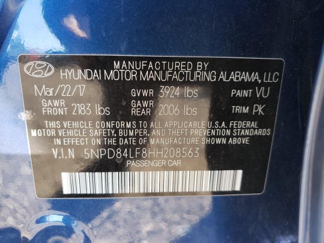 Photo 9 VIN: 5NPD84LF8HH208563 - HYUNDAI ELANTRA 