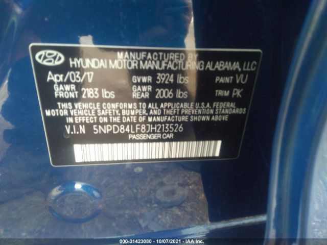 Photo 8 VIN: 5NPD84LF8JH213526 - HYUNDAI ELANTRA 