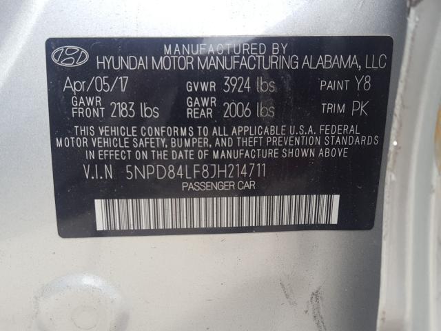 Photo 9 VIN: 5NPD84LF8JH214711 - HYUNDAI ELANTRA SE 