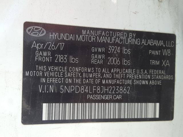 Photo 9 VIN: 5NPD84LF8JH223862 - HYUNDAI ELANTRA SE 