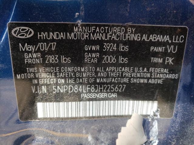 Photo 9 VIN: 5NPD84LF8JH225627 - HYUNDAI ELANTRA SE 