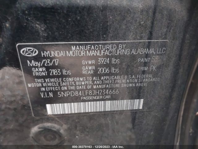 Photo 8 VIN: 5NPD84LF8JH234666 - HYUNDAI ELANTRA 