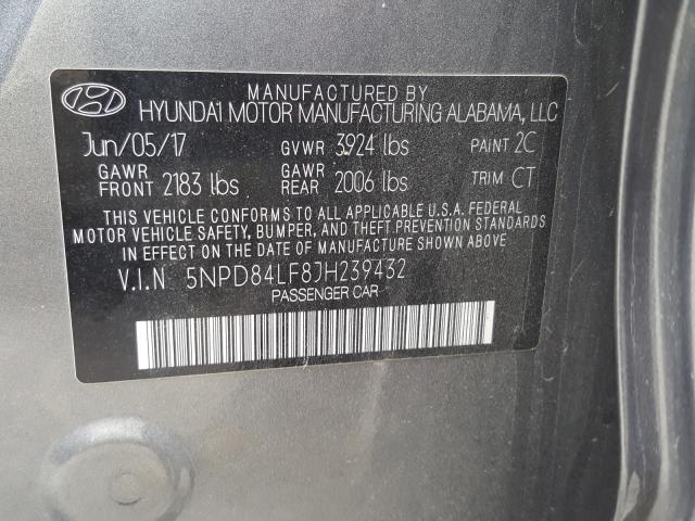 Photo 9 VIN: 5NPD84LF8JH239432 - HYUNDAI ELANTRA SE 