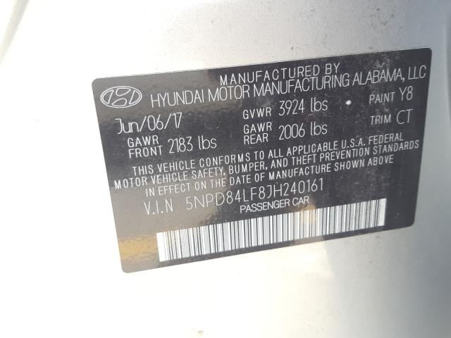 Photo 9 VIN: 5NPD84LF8JH240161 - HYUNDAI ELANTRA SE 