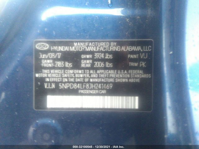 Photo 8 VIN: 5NPD84LF8JH241469 - HYUNDAI ELANTRA 