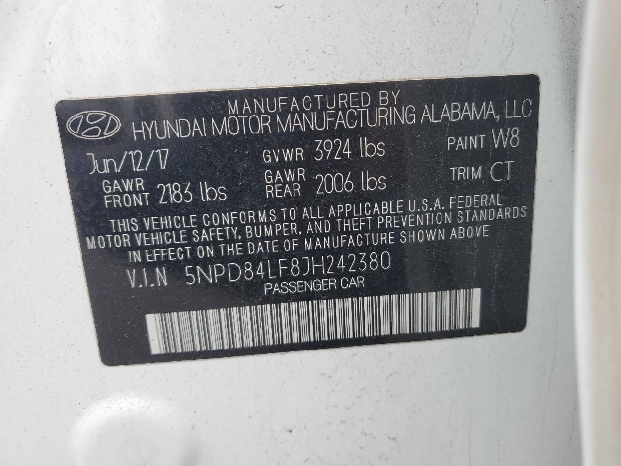 Photo 12 VIN: 5NPD84LF8JH242380 - HYUNDAI ELANTRA 