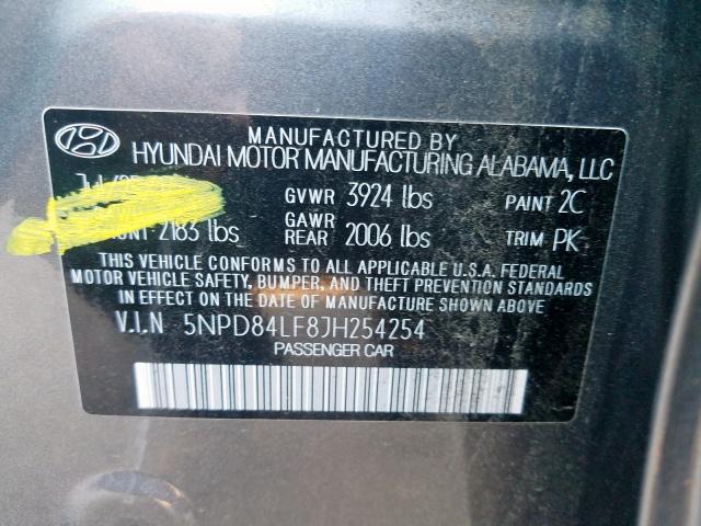 Photo 9 VIN: 5NPD84LF8JH254254 - HYUNDAI ELANTRA SE 