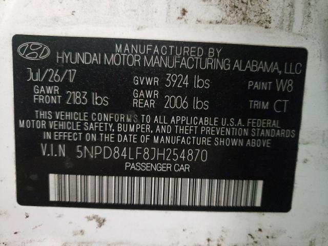 Photo 9 VIN: 5NPD84LF8JH254870 - HYUNDAI ELANTRA SE 