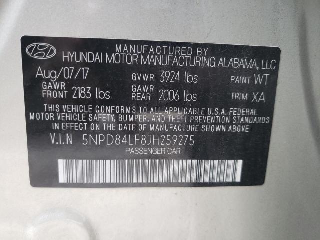 Photo 9 VIN: 5NPD84LF8JH259275 - HYUNDAI ELANTRA SE 