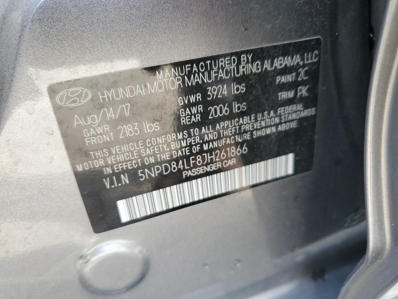 Photo 12 VIN: 5NPD84LF8JH261866 - HYUNDAI ELANTRA 