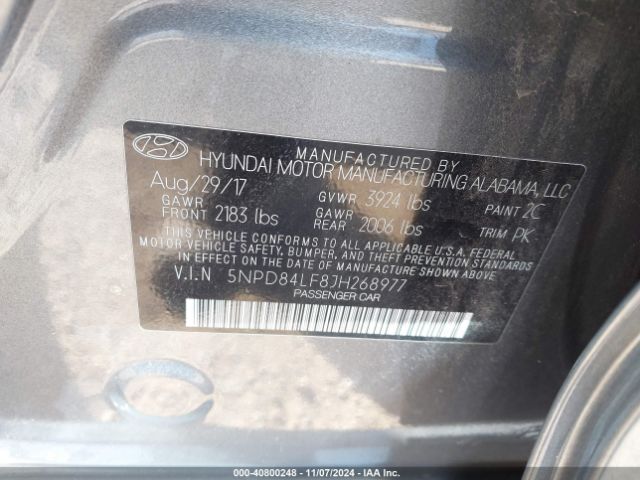 Photo 8 VIN: 5NPD84LF8JH268977 - HYUNDAI ELANTRA 