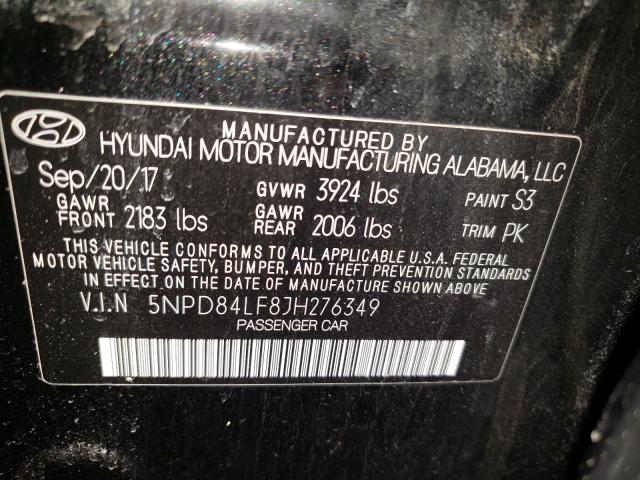 Photo 9 VIN: 5NPD84LF8JH276349 - HYUNDAI ELANTRA SE 