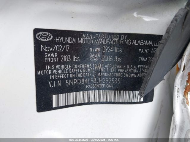 Photo 8 VIN: 5NPD84LF8JH292535 - HYUNDAI ELANTRA 