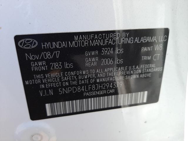 Photo 9 VIN: 5NPD84LF8JH294379 - HYUNDAI ELANTRA SE 