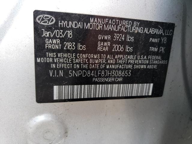 Photo 9 VIN: 5NPD84LF8JH308653 - HYUNDAI ELANTRA SE 