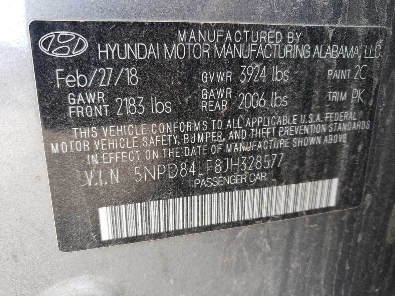 Photo 12 VIN: 5NPD84LF8JH328577 - HYUNDAI ELANTRA 