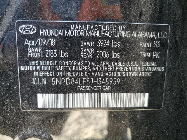 Photo 9 VIN: 5NPD84LF8JH345959 - HYUNDAI ELANTRA SE 