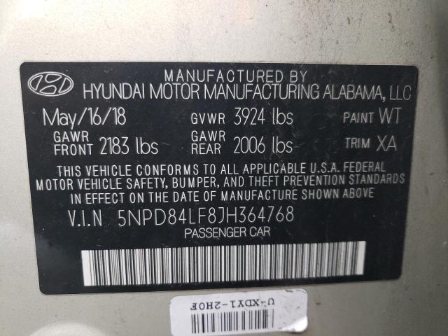 Photo 9 VIN: 5NPD84LF8JH364768 - HYUNDAI ELANTRA SE 