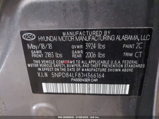 Photo 8 VIN: 5NPD84LF8JH366164 - HYUNDAI ELANTRA 