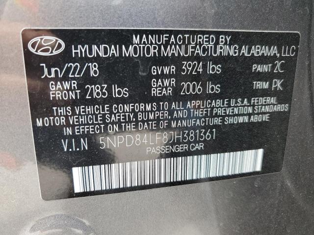 Photo 9 VIN: 5NPD84LF8JH381361 - HYUNDAI ELANTRA SE 