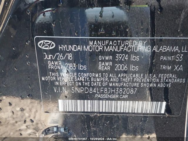 Photo 8 VIN: 5NPD84LF8JH382087 - HYUNDAI ELANTRA 