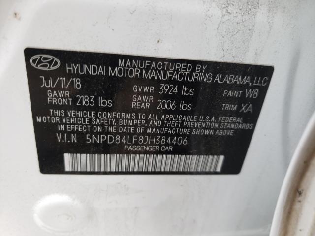 Photo 9 VIN: 5NPD84LF8JH384406 - HYUNDAI ELANTRA SE 