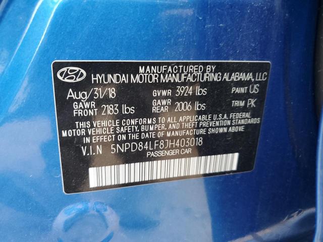 Photo 11 VIN: 5NPD84LF8JH403018 - HYUNDAI ELANTRA 