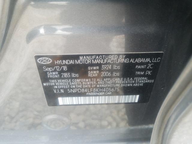 Photo 9 VIN: 5NPD84LF8KH405675 - HYUNDAI ELANTRA SE 