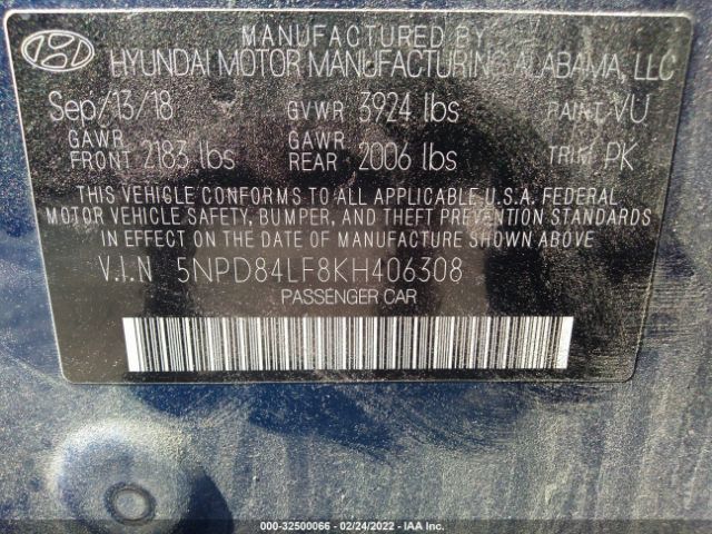 Photo 8 VIN: 5NPD84LF8KH406308 - HYUNDAI ELANTRA 