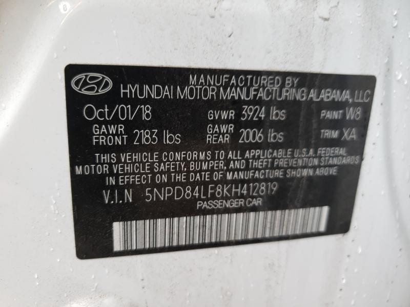 Photo 9 VIN: 5NPD84LF8KH412819 - HYUNDAI ELANTRA SE 