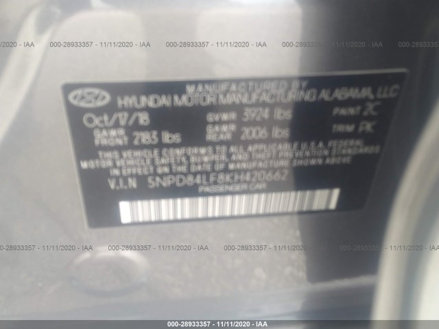 Photo 8 VIN: 5NPD84LF8KH420662 - HYUNDAI ELANTRA 