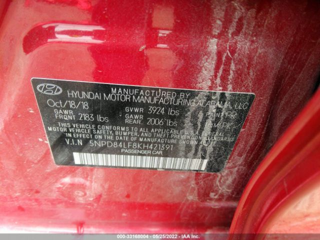 Photo 8 VIN: 5NPD84LF8KH421391 - HYUNDAI ELANTRA 