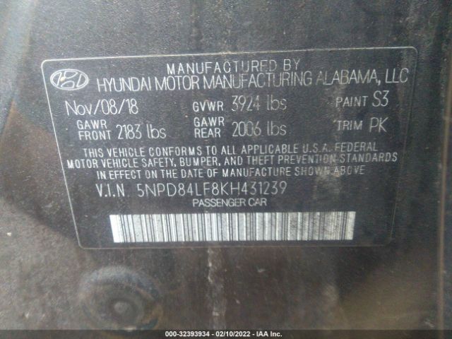 Photo 8 VIN: 5NPD84LF8KH431239 - HYUNDAI ELANTRA 