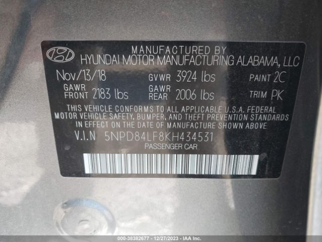 Photo 8 VIN: 5NPD84LF8KH434531 - HYUNDAI ELANTRA 