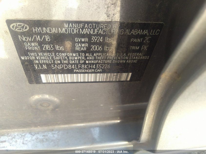 Photo 8 VIN: 5NPD84LF8KH435226 - HYUNDAI ELANTRA 