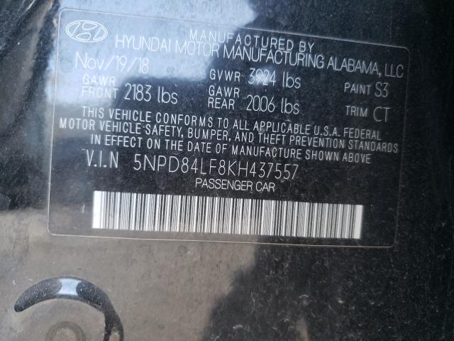 Photo 9 VIN: 5NPD84LF8KH437557 - HYUNDAI ELANTRA SE 