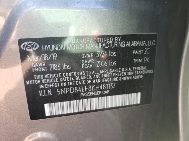 Photo 9 VIN: 5NPD84LF8KH481137 - HYUNDAI ELANTRA SE 