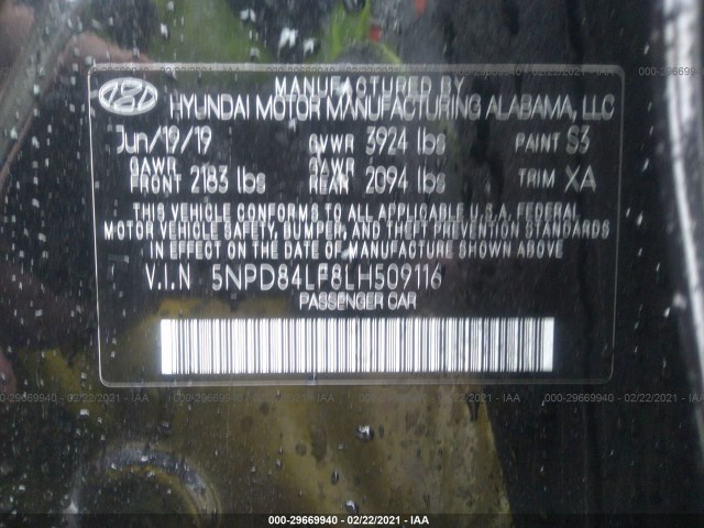 Photo 8 VIN: 5NPD84LF8LH509116 - HYUNDAI ELANTRA 