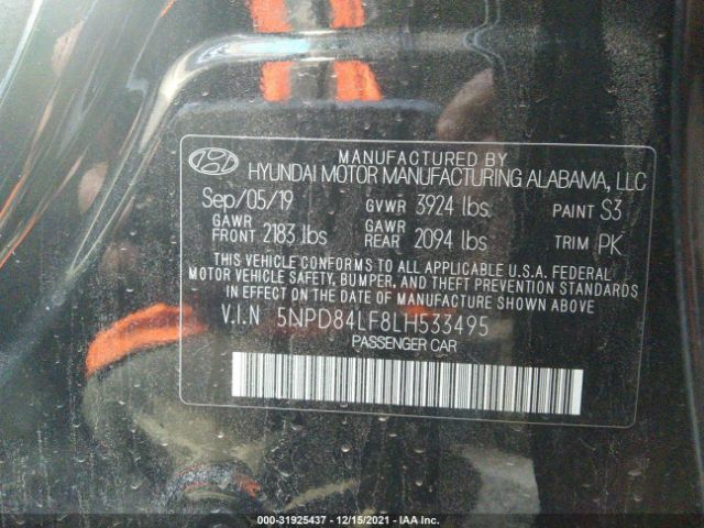 Photo 8 VIN: 5NPD84LF8LH533495 - HYUNDAI ELANTRA 