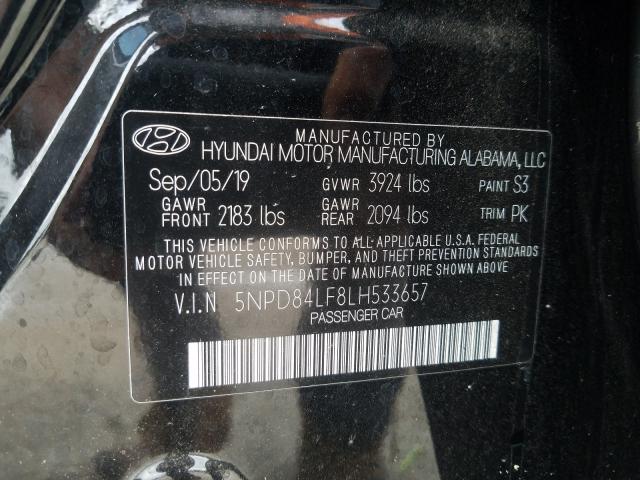 Photo 9 VIN: 5NPD84LF8LH533657 - HYUNDAI ELANTRA SE 