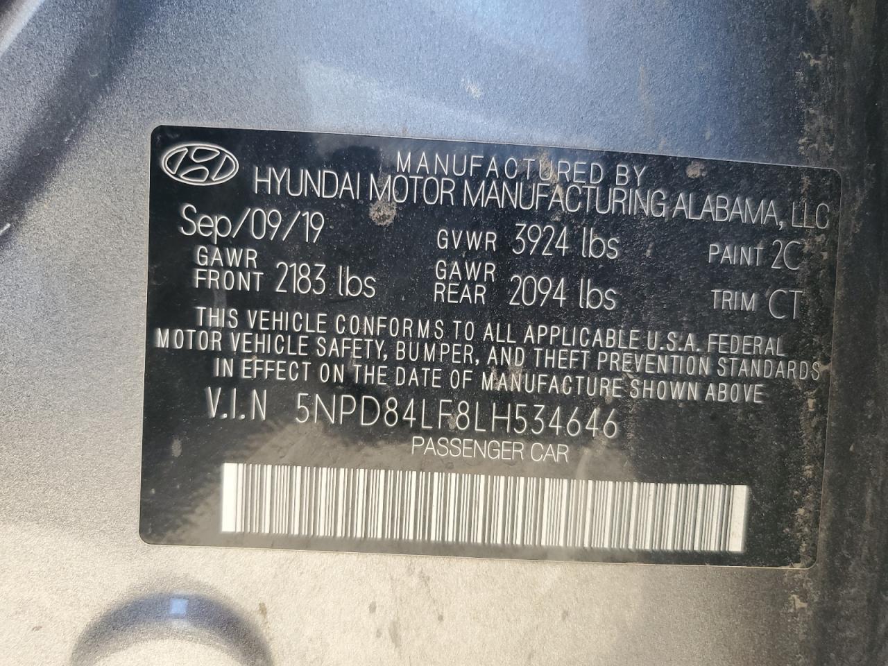 Photo 12 VIN: 5NPD84LF8LH534646 - HYUNDAI ELANTRA 