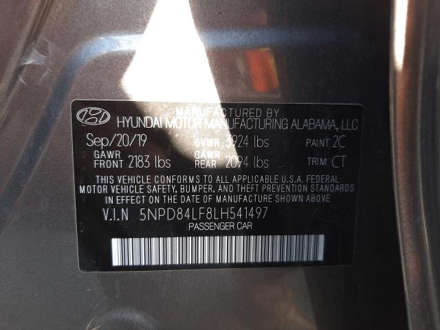 Photo 9 VIN: 5NPD84LF8LH541497 - HYUNDAI ELANTRA SE 