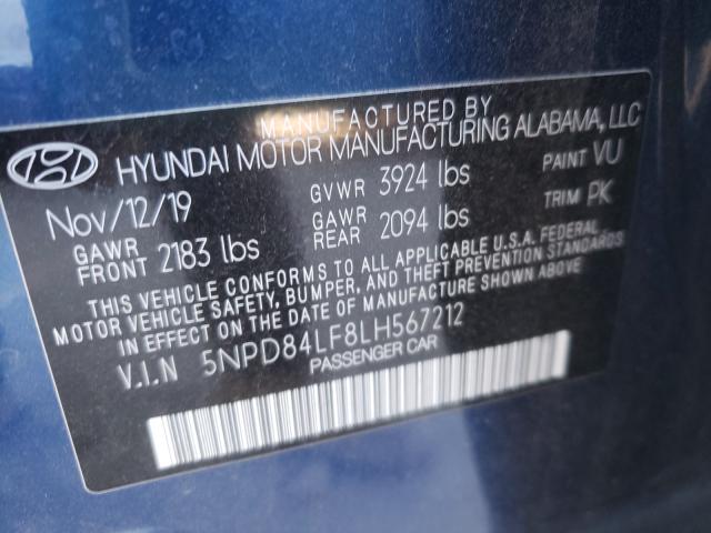 Photo 9 VIN: 5NPD84LF8LH567212 - HYUNDAI ELANTRA SE 