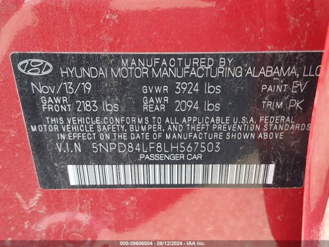 Photo 8 VIN: 5NPD84LF8LH567503 - HYUNDAI ELANTRA 