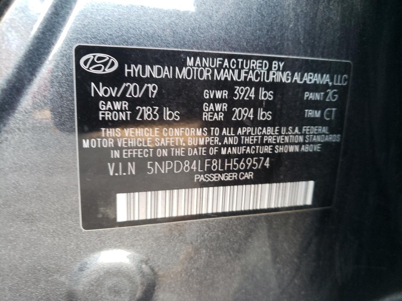 Photo 11 VIN: 5NPD84LF8LH569574 - HYUNDAI ELANTRA 